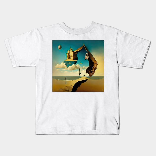 [AI Art] Distant escape, inspired by the works of a surrealist master Kids T-Shirt by Sissely